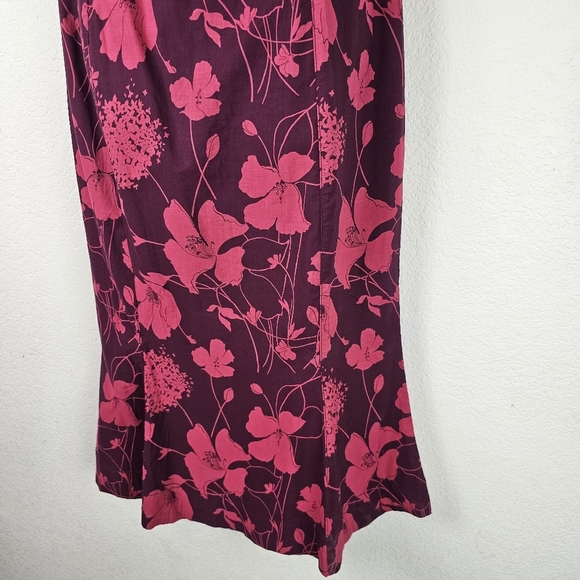 Maeve by Anthropologie Cecily Sweetheart Midi Dress Red Floral Fit & Flare SZ Lg - Picture 8 of 16